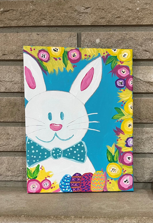 9"x12" Spring Bunny Canvas Painting